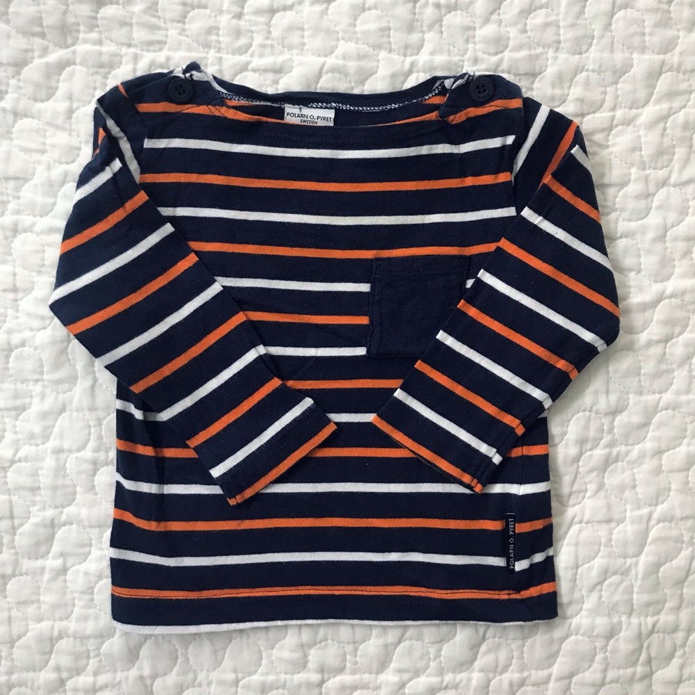 Polarn O. Pyret Organic Striped Long-Sleeve Shirt